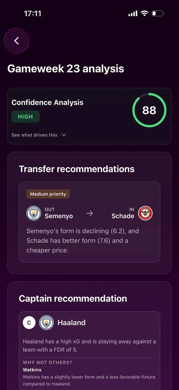 Smart Transfers - AI-powered transfer recommendations